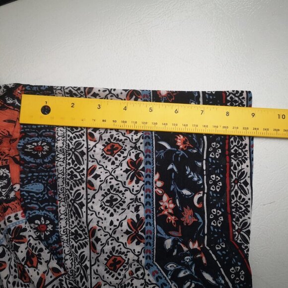 Claire France Ladies Size 3X Orange Blue Black & White Flutter Sleeves Top - Picture 8 of 9